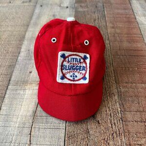 Little League Red Adjustable Baseball Cap With Embroidered Patch Baby Size